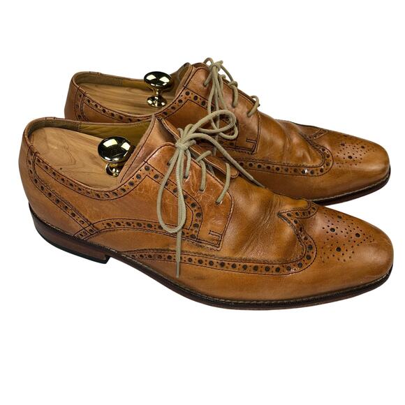 Cole Haan Grand.OS Cambridge Wingtip Oxford Caramel Brown Size 11 - Picture 1 of 12